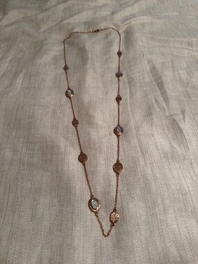 Park Lane Rose Gold Tone Station Necklace with Pavé Accents
